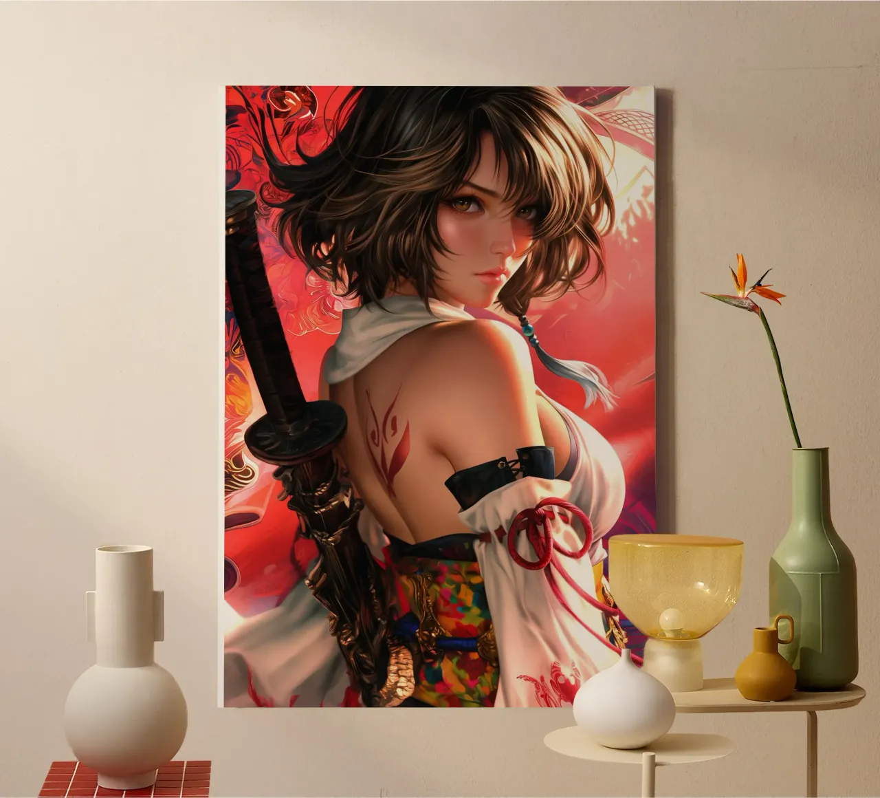 Yuna Final Fantasy X FFX tela con Cornice a cassetta da Fleur de Lys