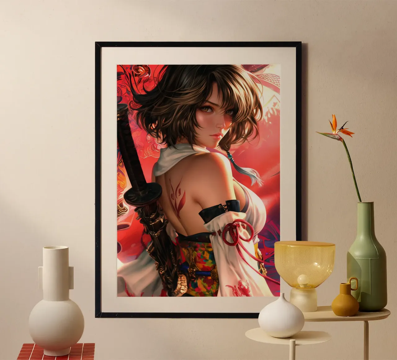 Yuna Final Fantasy X FFX poster con telaio in legno da Fleur de Lys