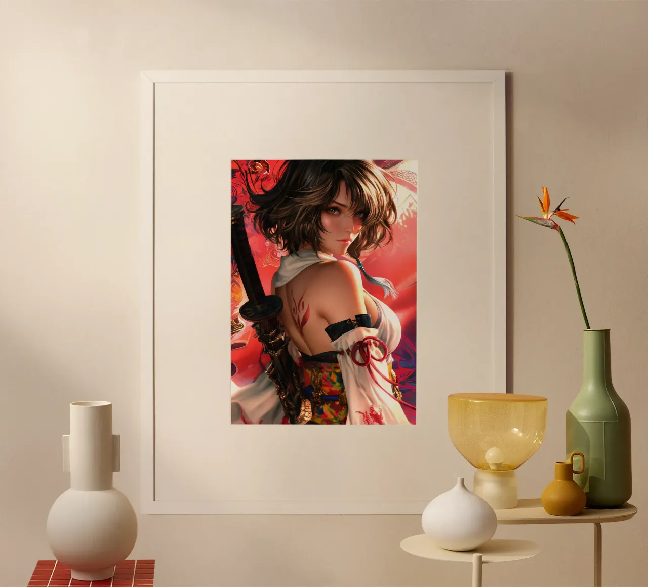 Yuna Final Fantasy X FFX poster con telaio in legno da Fleur de Lys