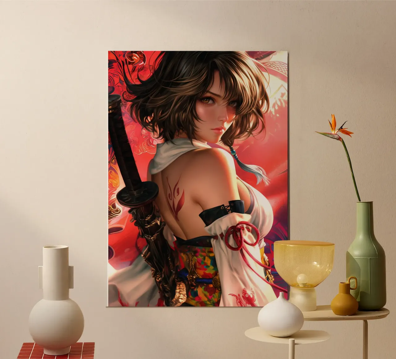 Yuna Final Fantasy X FFX poster con telaio in legno da Fleur de Lys