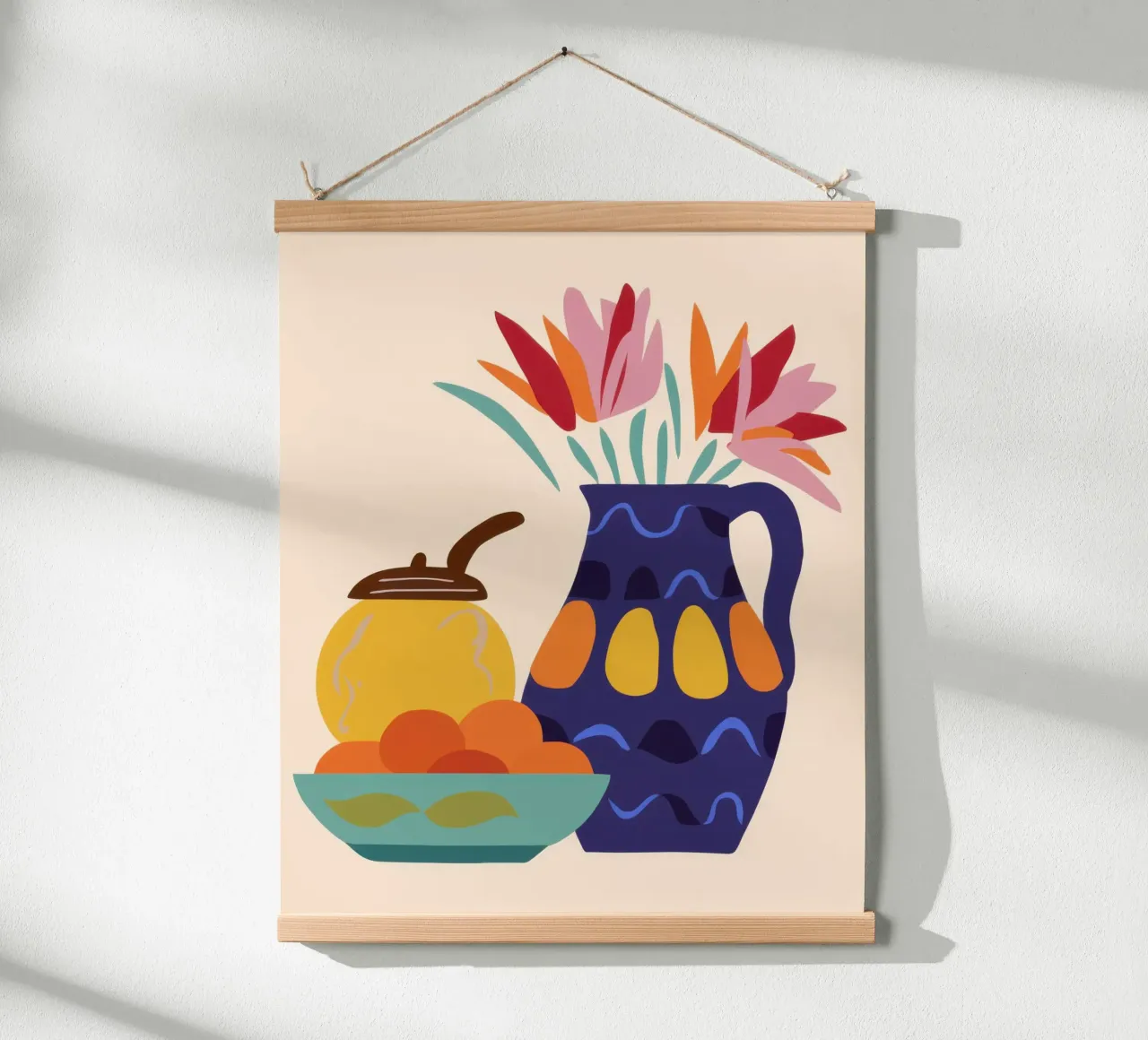 Celebrazione del vaso di cobalto poster con telaio in plastica da Autumn Season