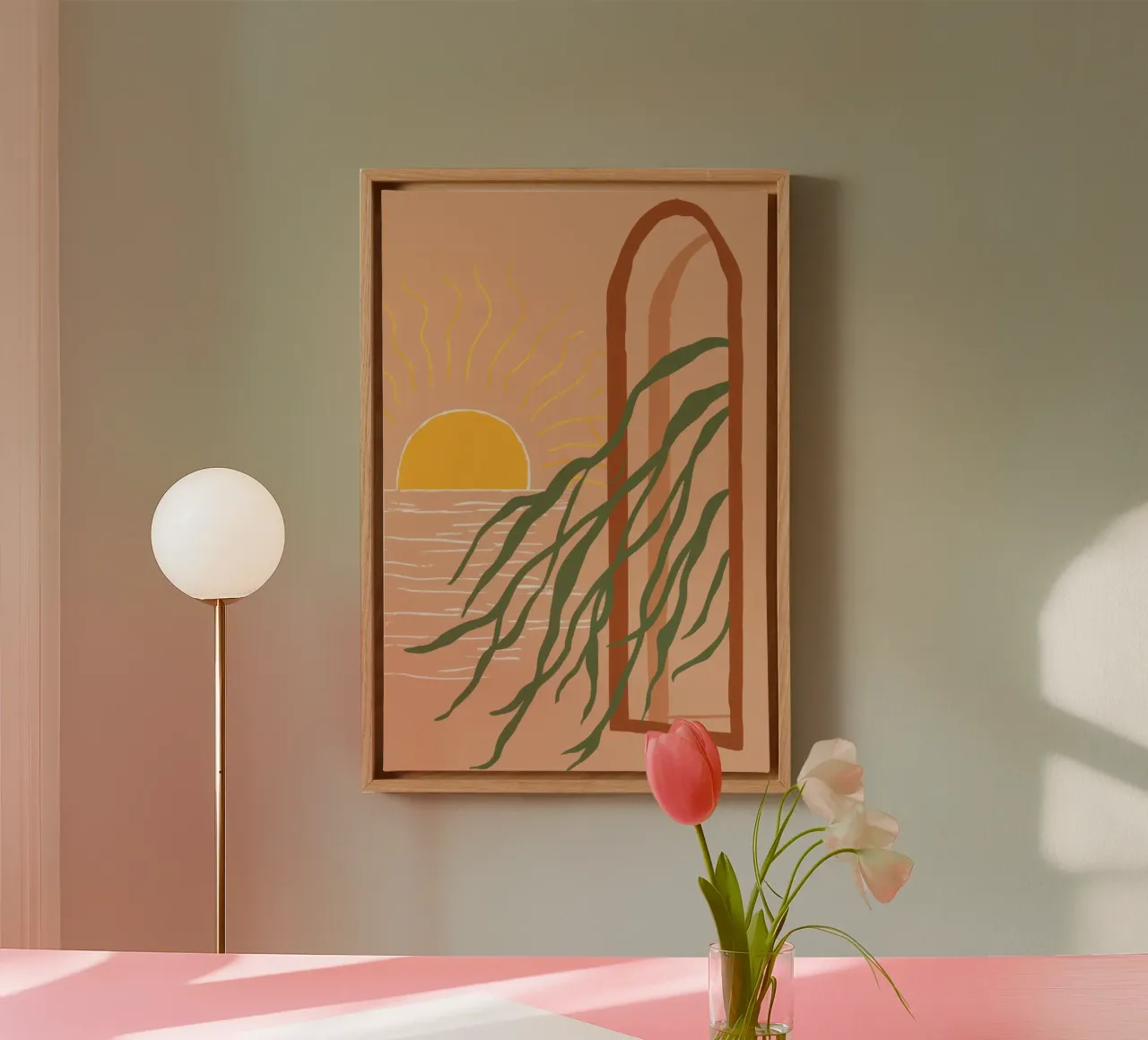 Sunset Archway Serenity canvas with Floater frame by Autumn Season