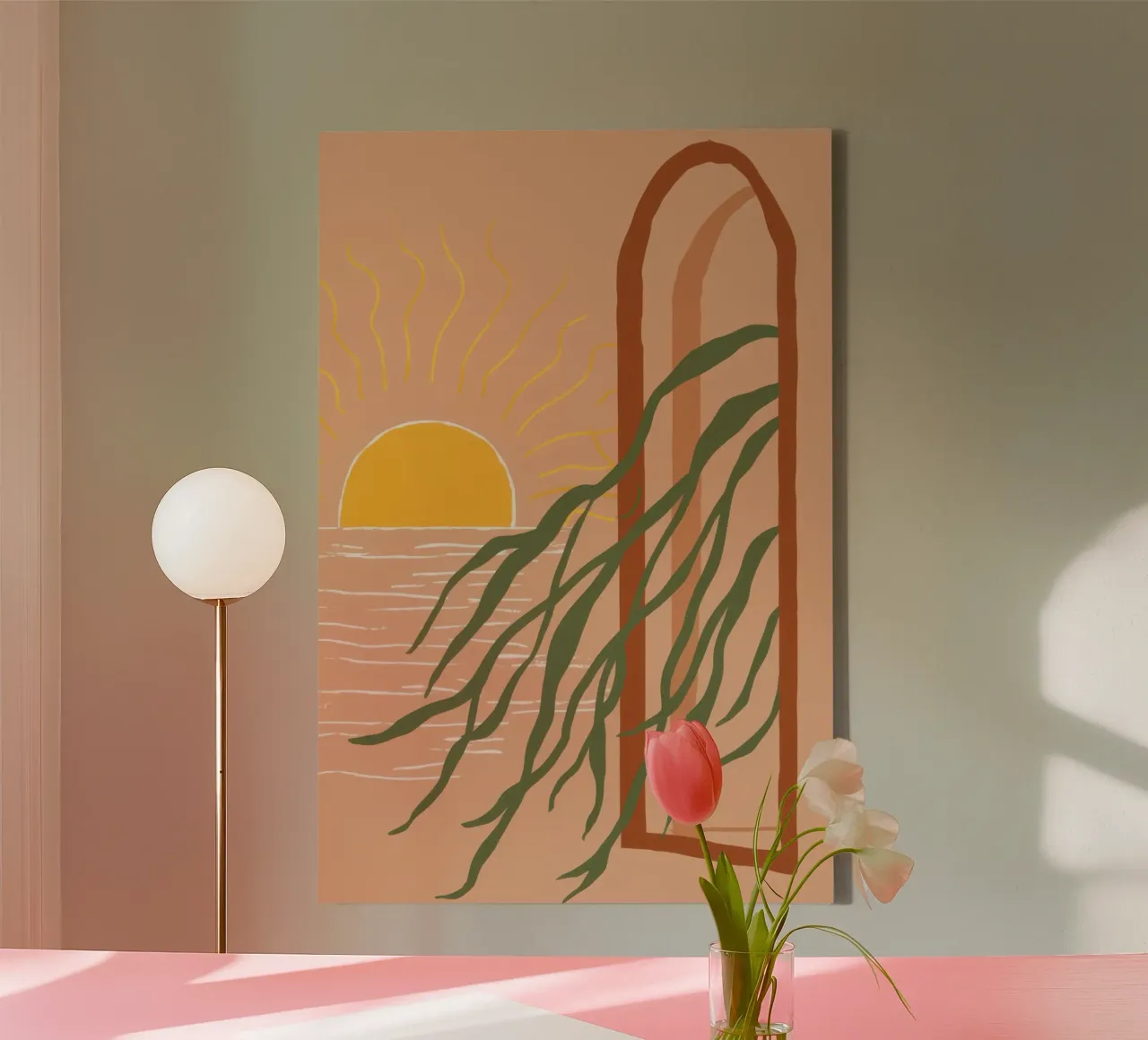 Sunset Archway Serenity canvas with Floater frame by Autumn Season