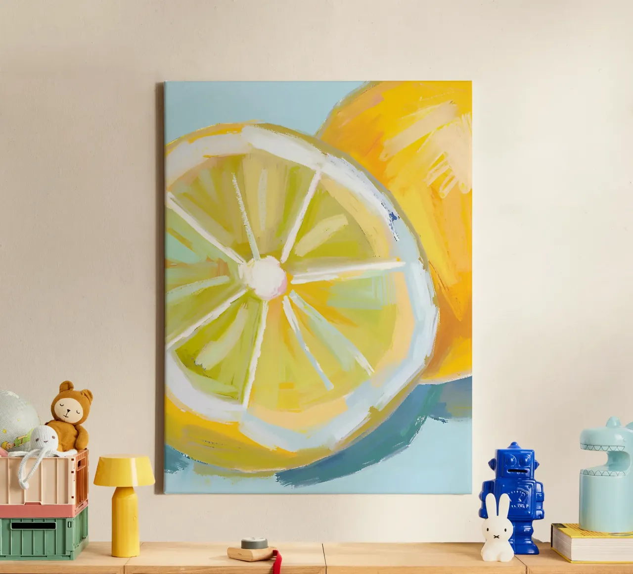 Zitrone Leinwand mit Schattenfugenrahmen von Brant Varner