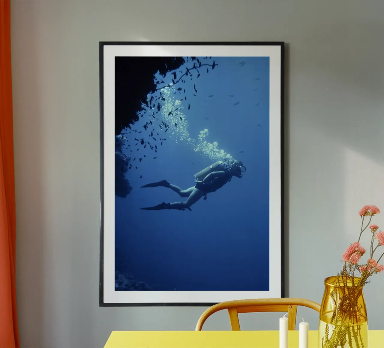 Scuba diver poster con telaio in plastica da Brant Varner