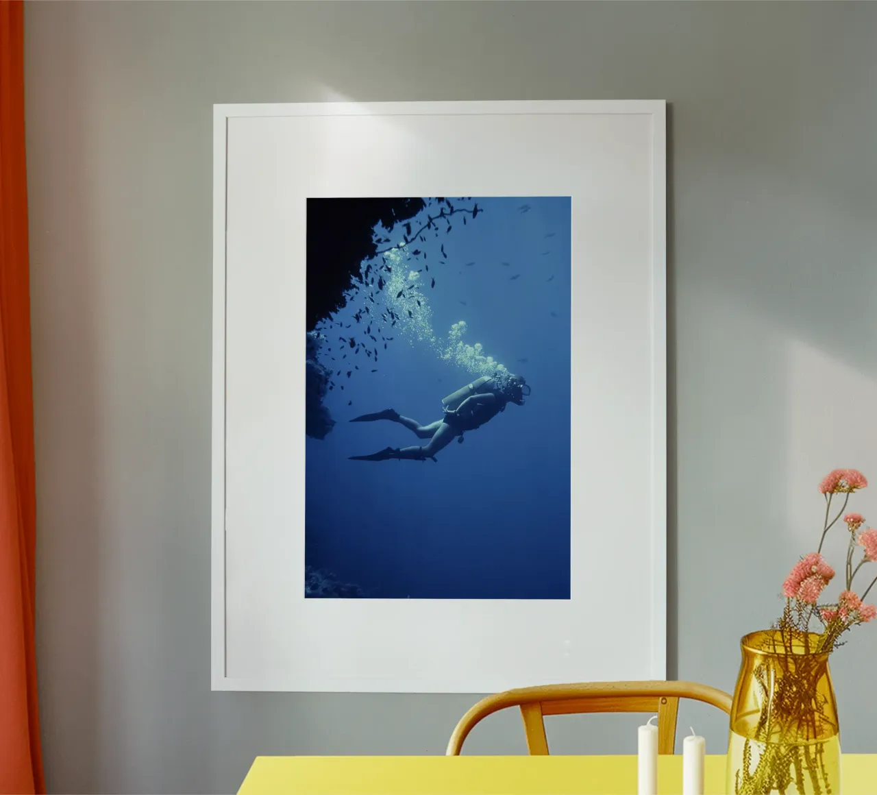 Scuba diver poster con telaio in plastica da Brant Varner