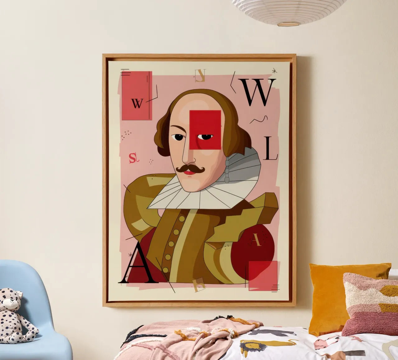 Enigmatisch beletterd gezicht canvas met Baklijst van Autumn Season