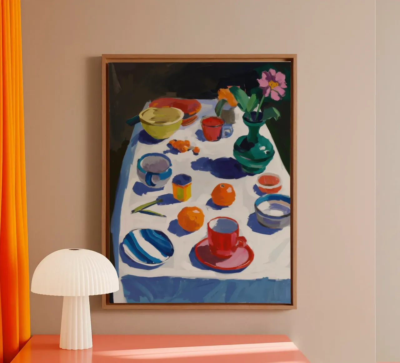 Impressionist's Banquet Table canvas with Floater frame by Autumn Season