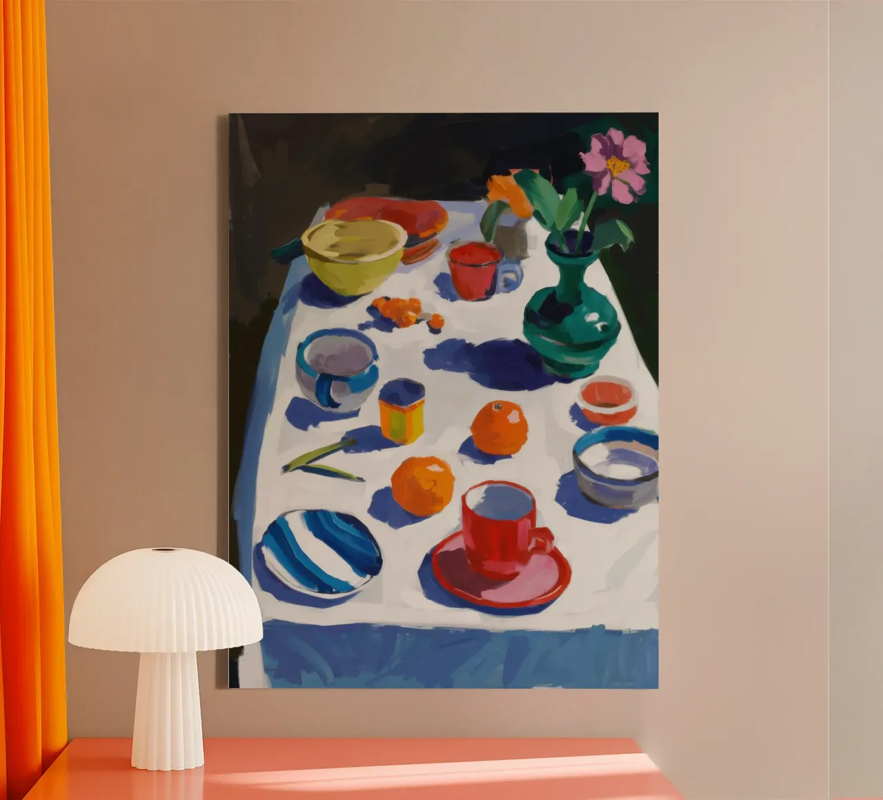 Impressionist's Banquet Table canvas with Floater frame by Autumn Season