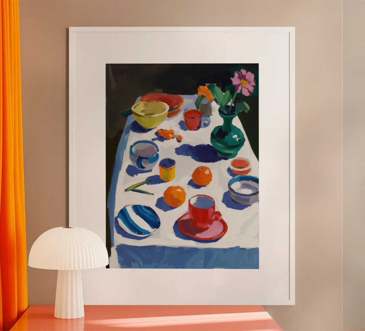 Mesa de banquete de un impresionista poster con marco de plástico de Autumn Season