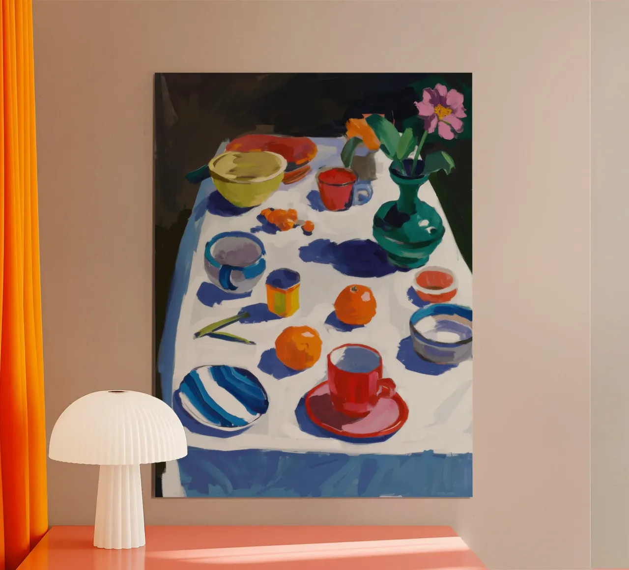 Mesa de banquete de un impresionista poster con marco de plástico de Autumn Season