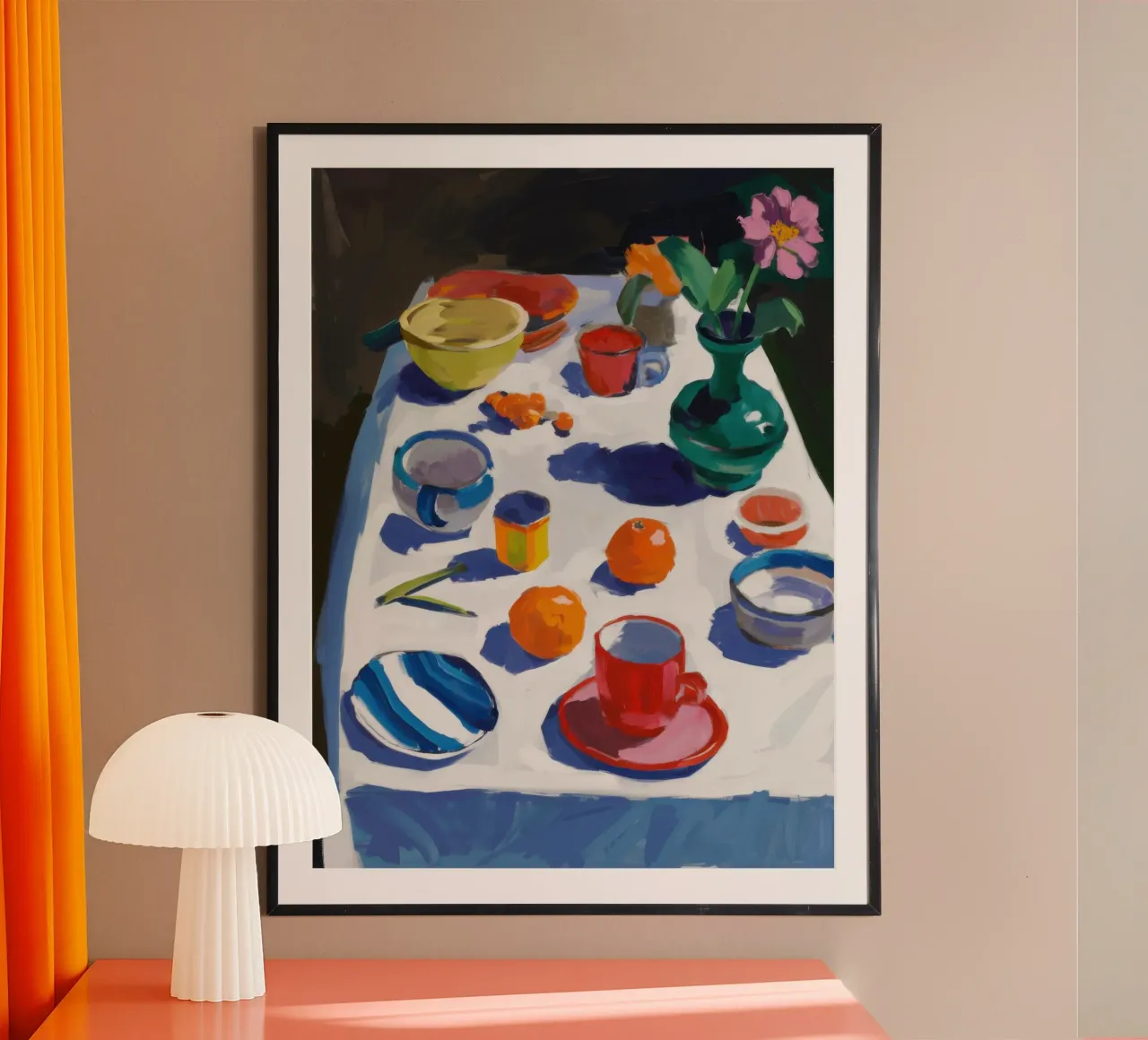 Mesa de banquete de un impresionista poster con marco de plástico de Autumn Season