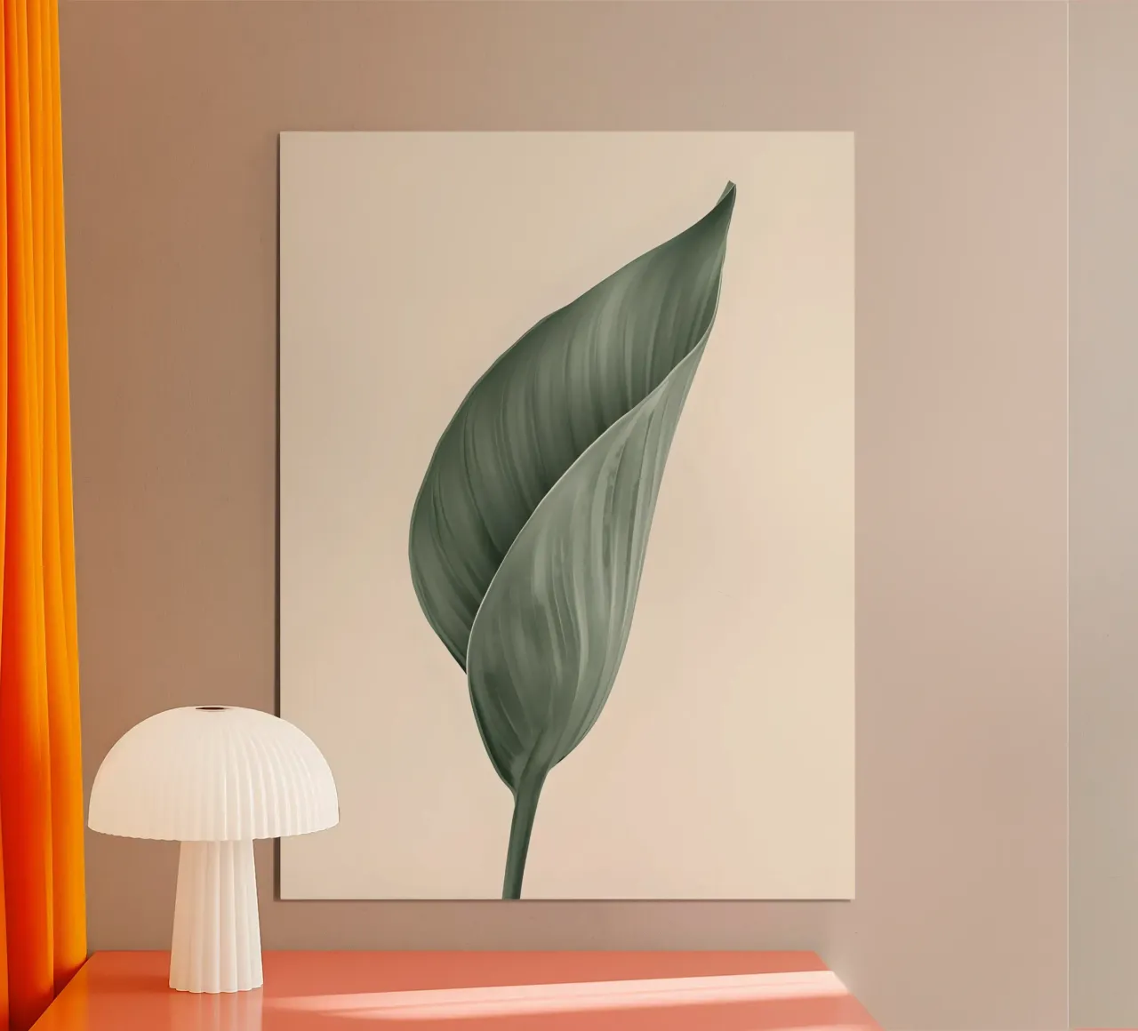 Foglia di uccello del paradiso poster con telaio in alluminio da The Green Room