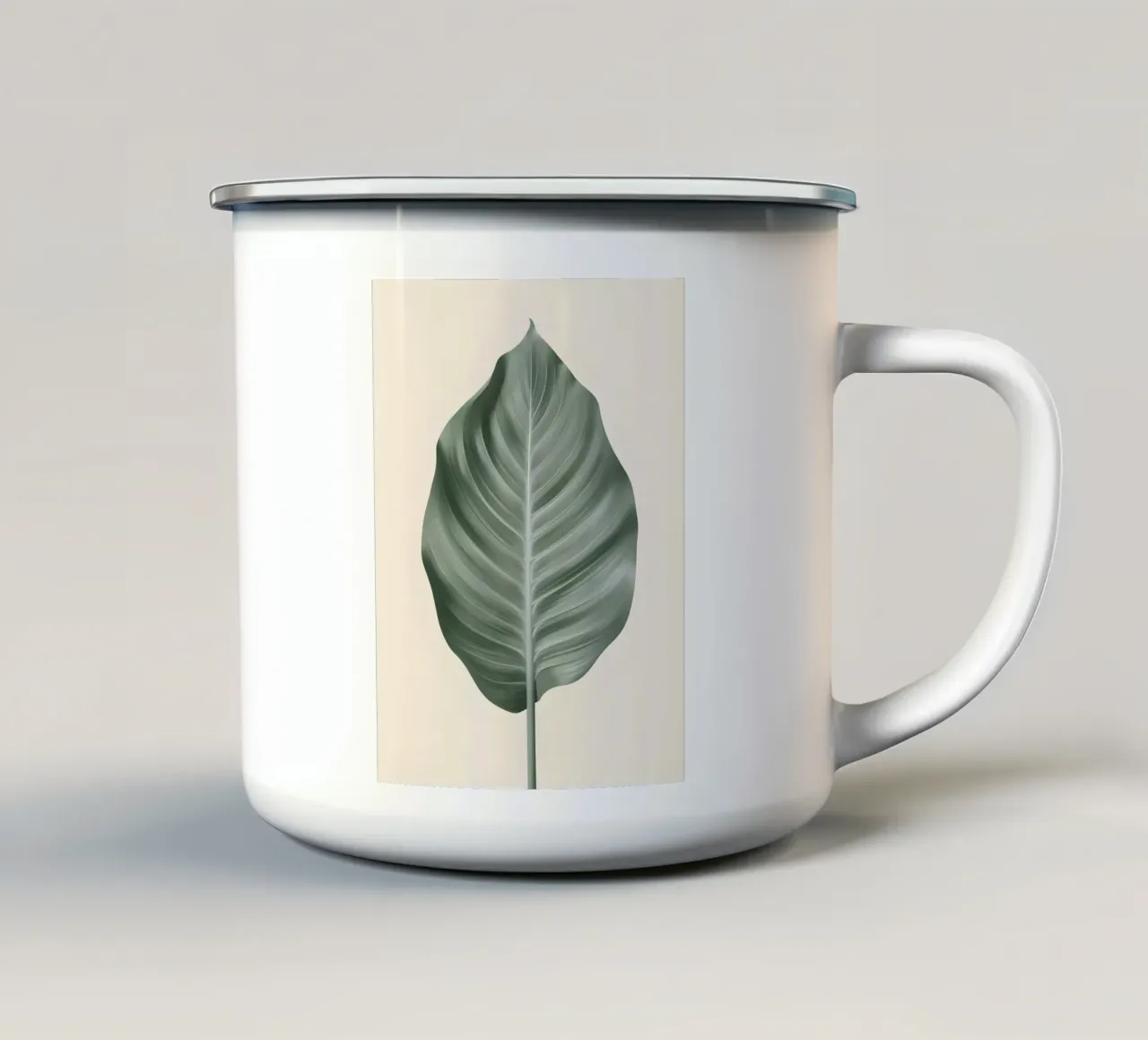 Foglia di uccello del paradiso tazza in smalto da Botanical Gallery