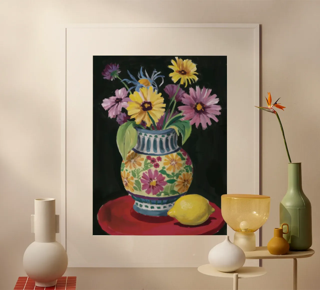 Girasoli di mezzanotte poster con telaio in alluminio da Autumn Season