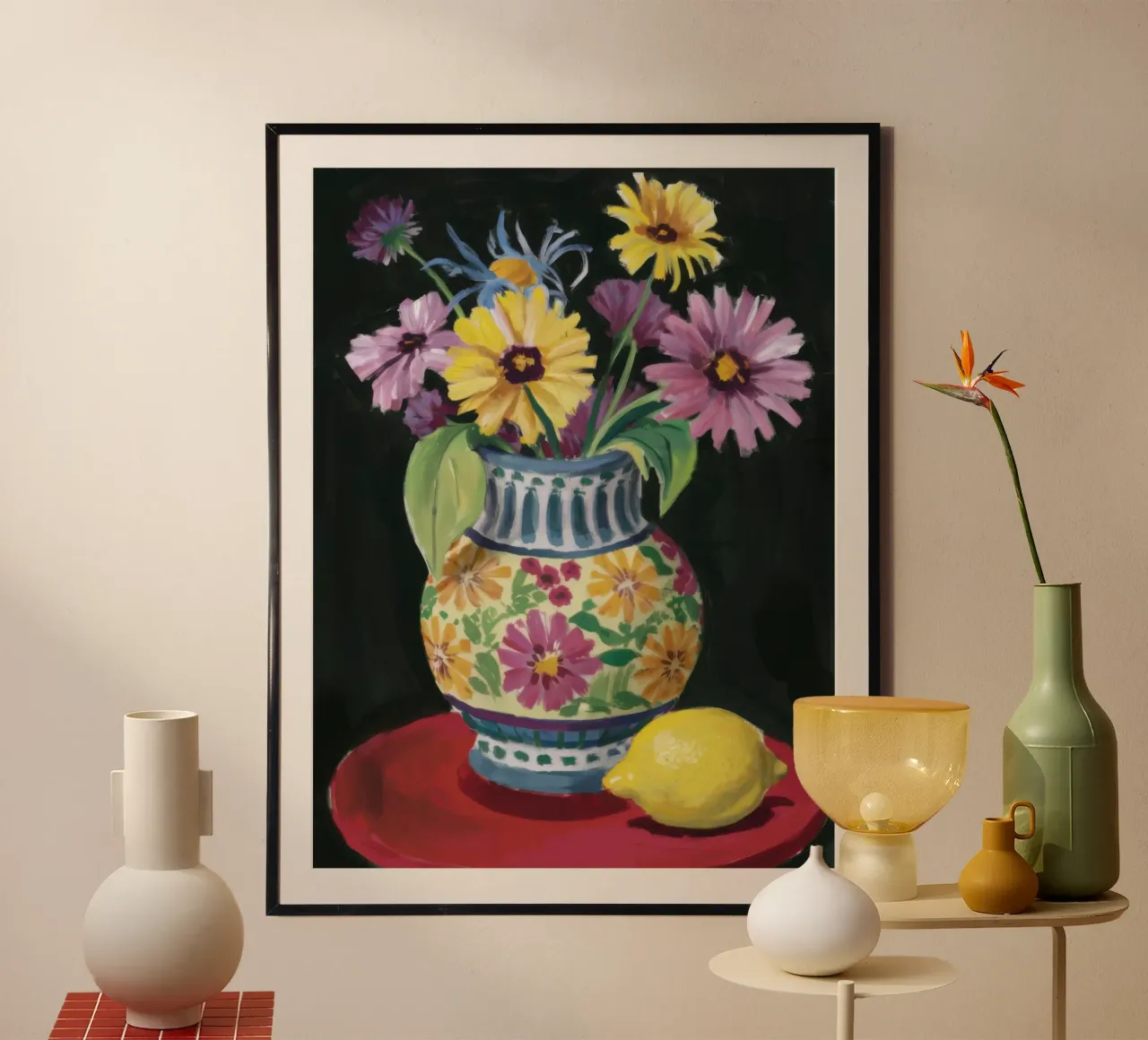 Girasoli di mezzanotte poster con telaio in alluminio da Autumn Season