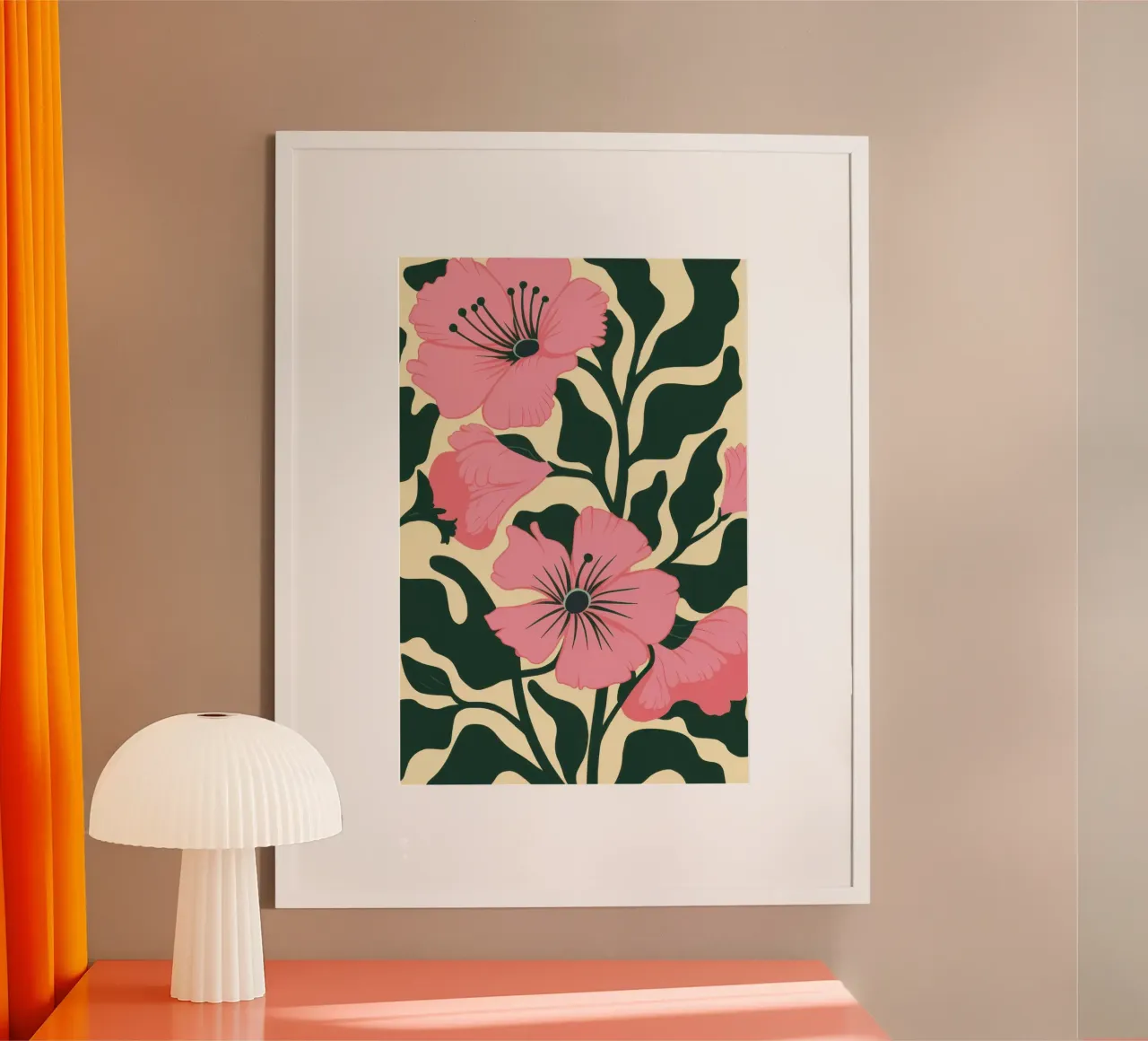 Elegante giardino di gigli poster con telaio in alluminio da Autumn Season
