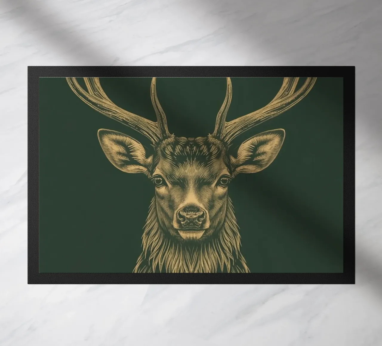 Illustrazione di una testa di cervo con le corna zerbino da DesignDoodle