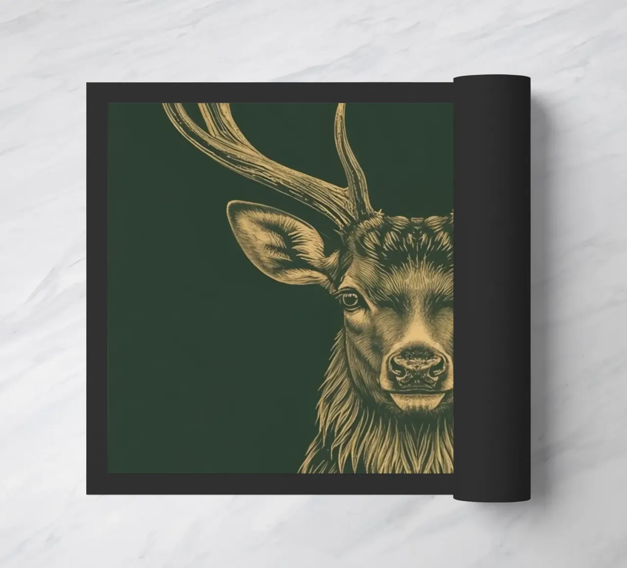 Illustrazione di una testa di cervo con le corna zerbino da DesignDoodle