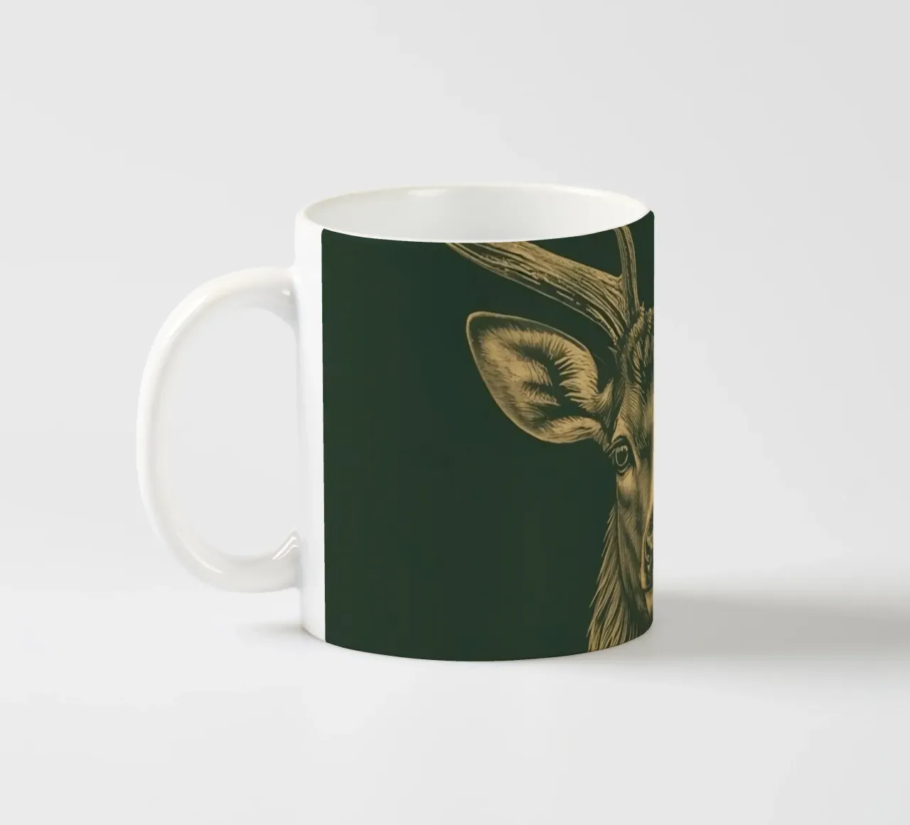 Illustrazione di una testa di cervo con le corna tazza in ceramica da DesignDoodle