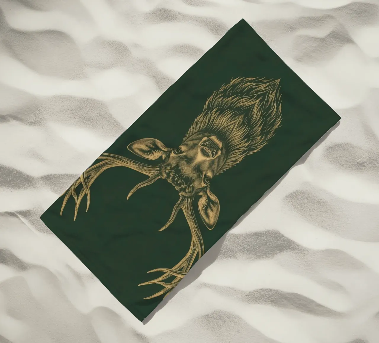 Illustrazione di una testa di cervo con le corna telo mare da DesignDoodle
