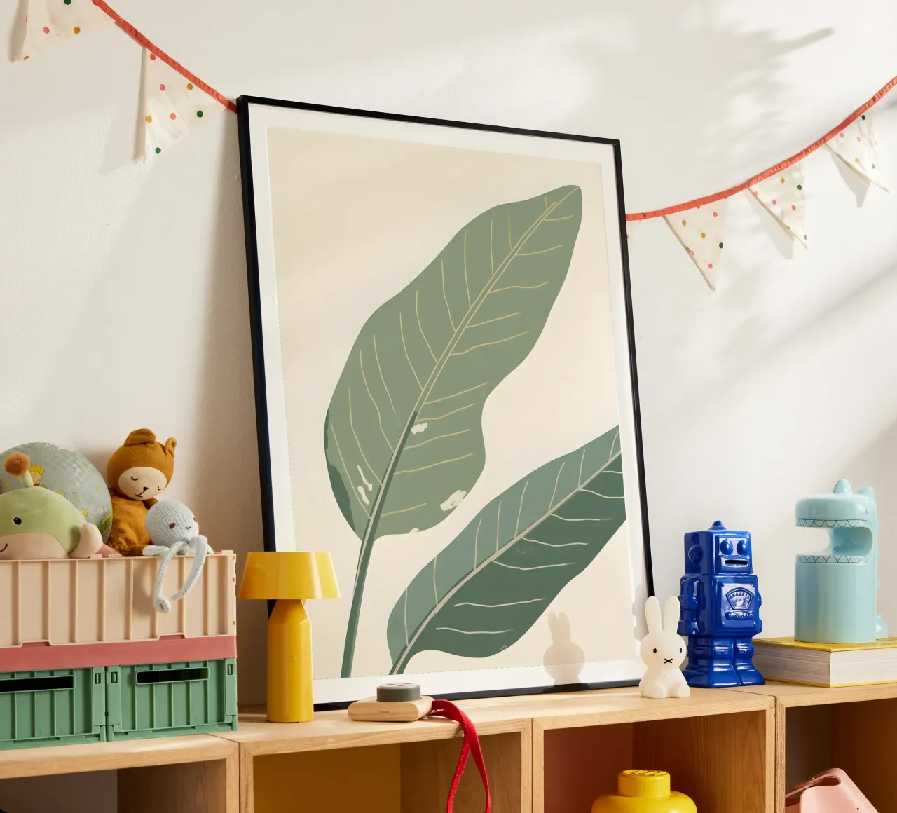 Foglia di banana - Astratto poster con telaio in plastica da The Green Room