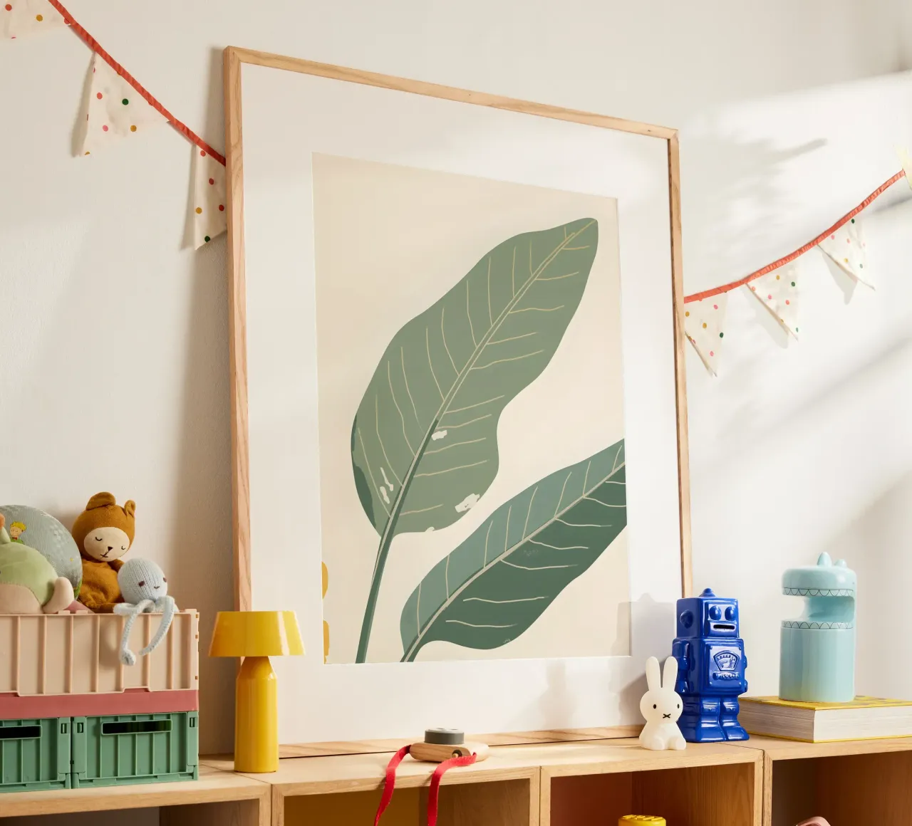 Foglia di banana - Astratto poster con telaio in plastica da The Green Room