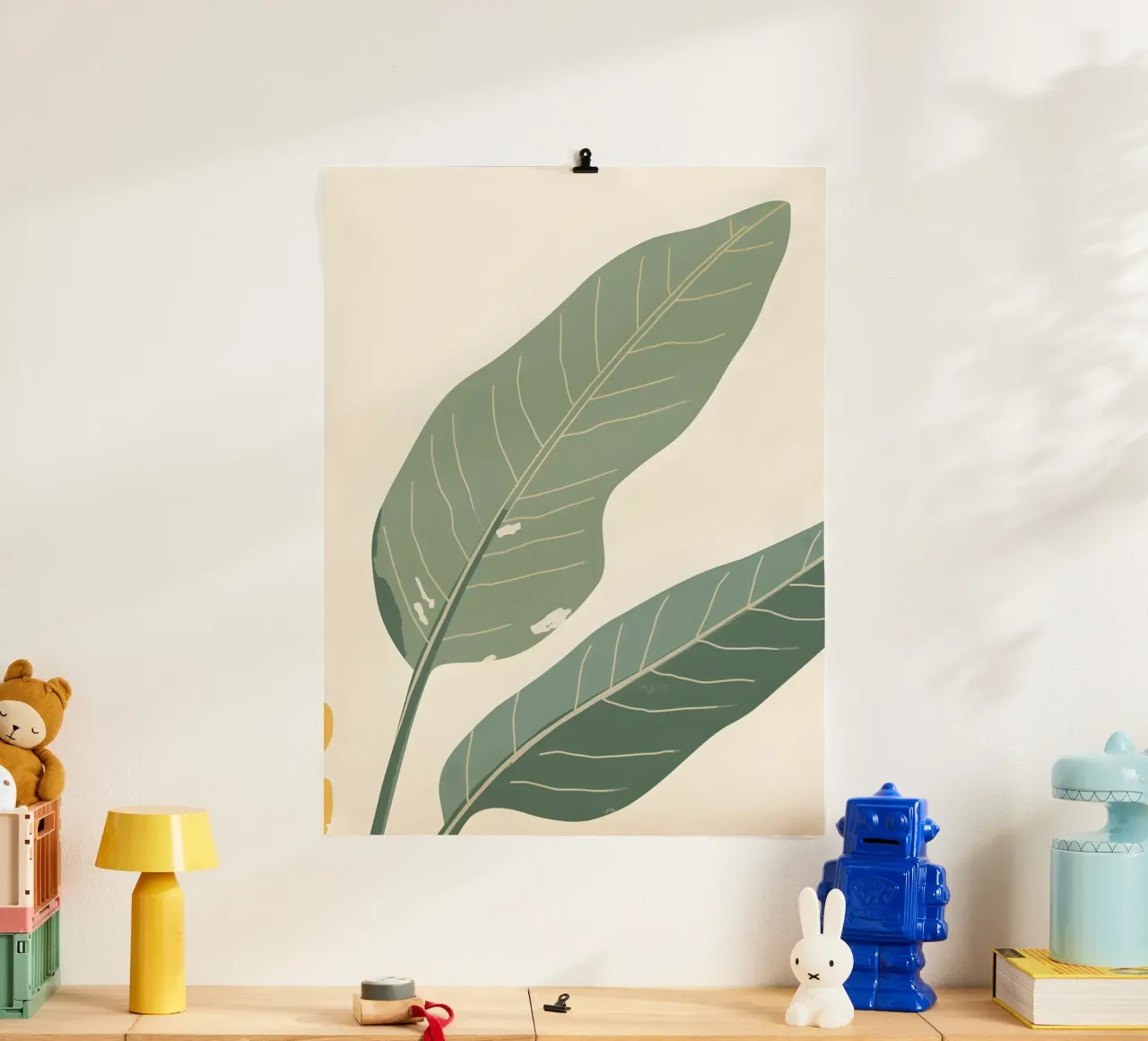Foglia di banana - Astratto poster con telaio in plastica da The Green Room