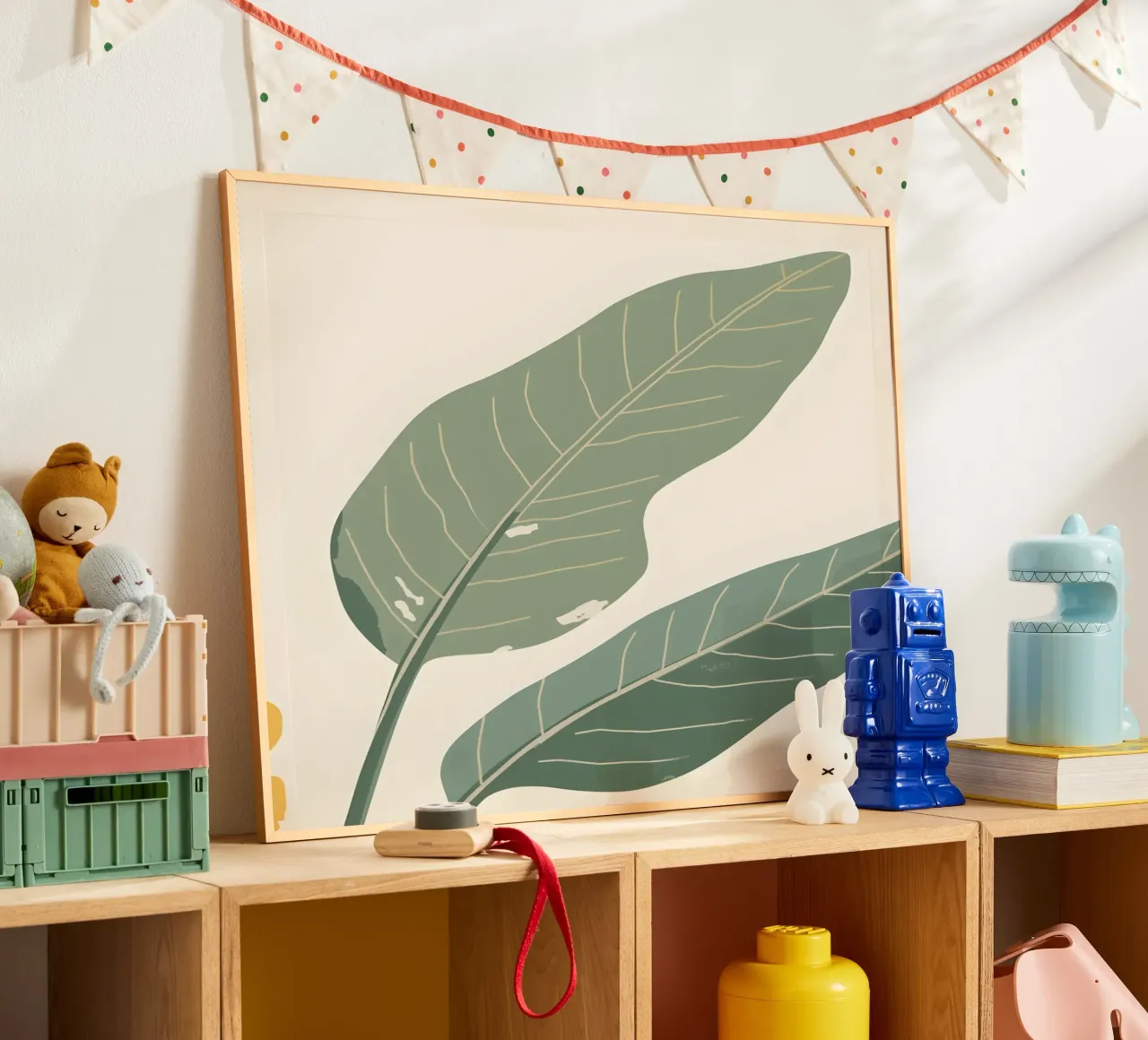 Foglia di banana - Astratto poster con telaio in plastica da The Green Room