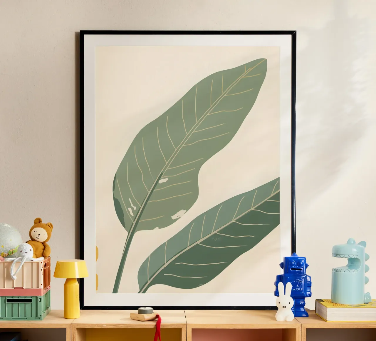 Foglia di banana - Astratto poster con telaio in plastica da The Green Room