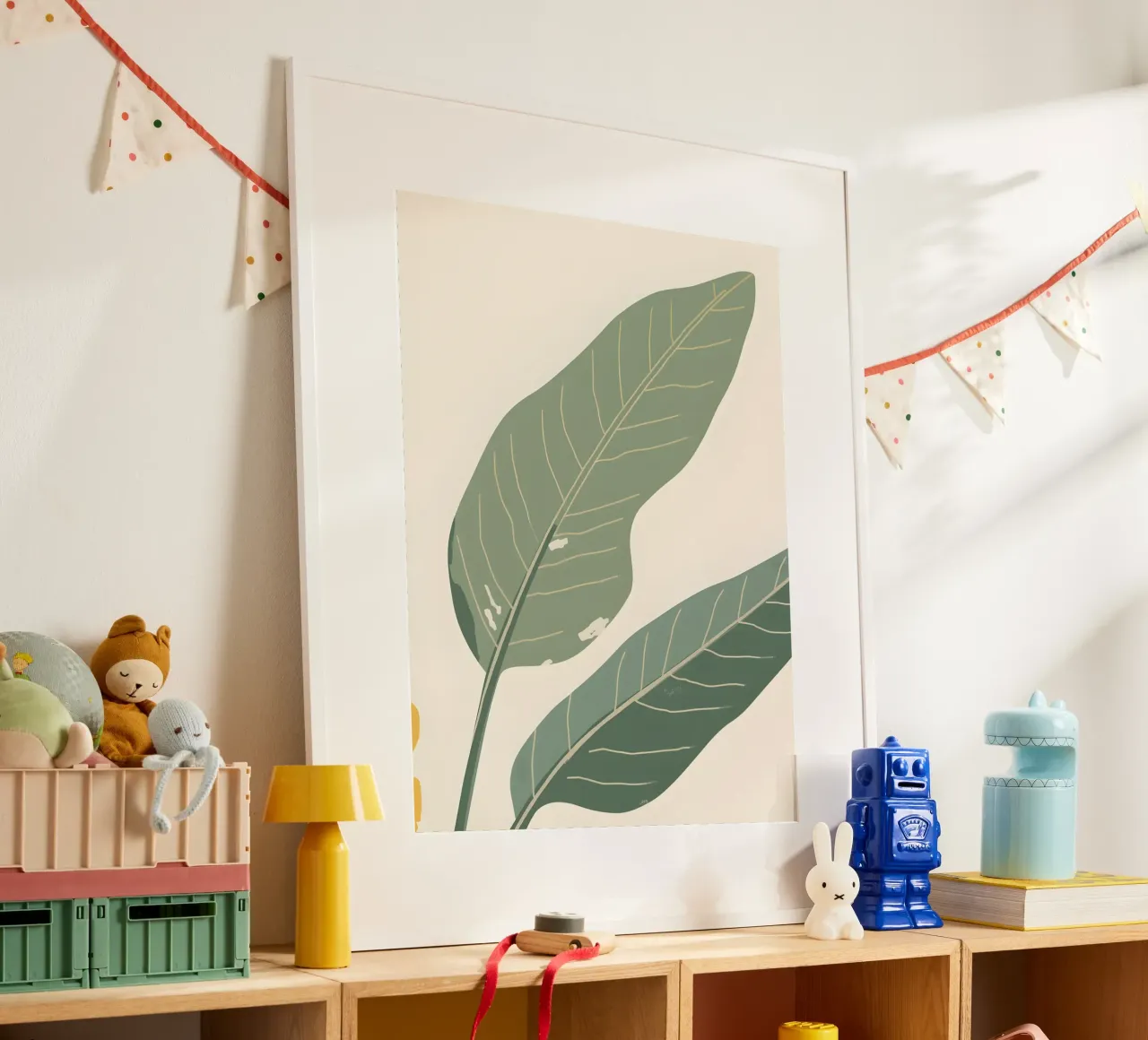 Foglia di banana - Astratto poster con telaio in plastica da The Green Room
