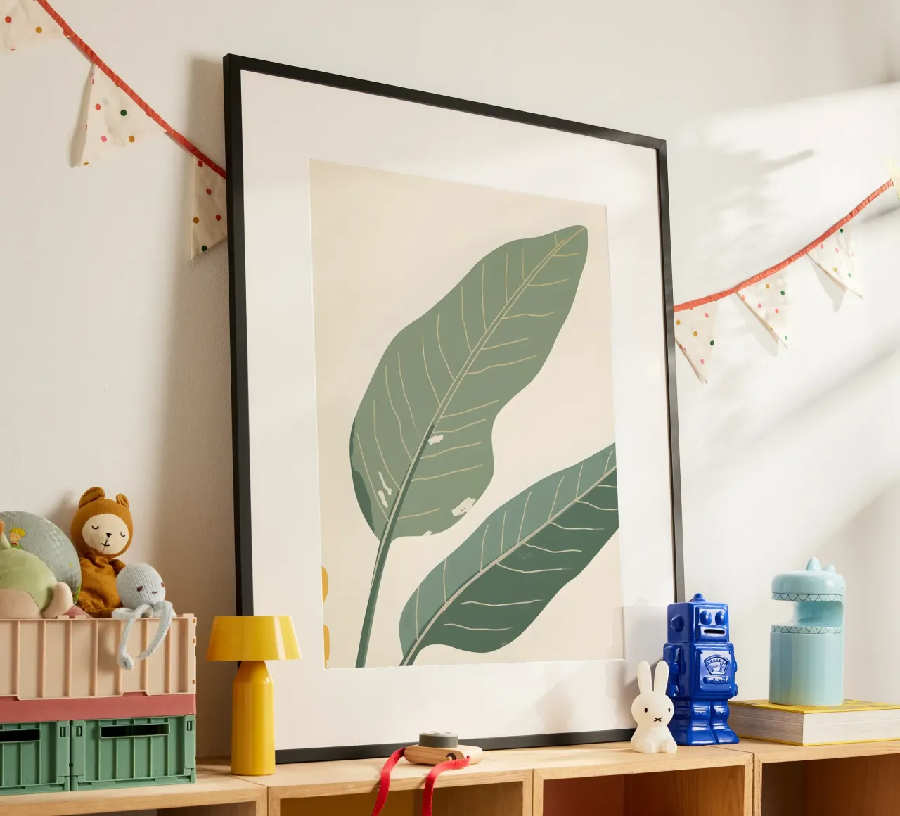 Foglia di banana - Astratto poster con telaio in plastica da The Green Room
