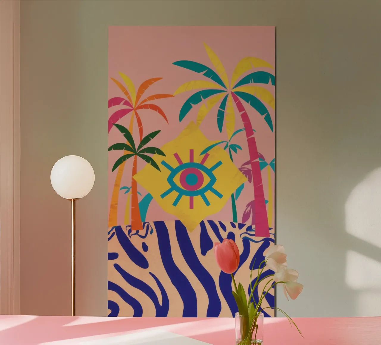 Sogno psichedelico sulla spiaggia poster con telaio in plastica da Autumn Season