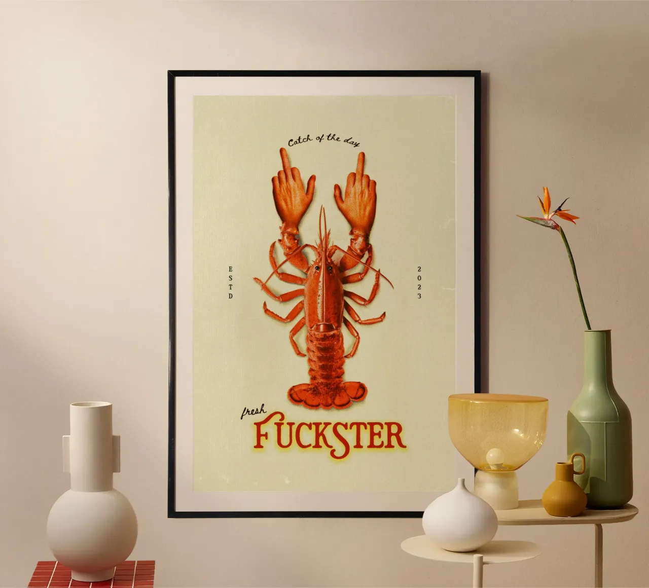 Fuckster poster con telaio in plastica da Jonas Loose