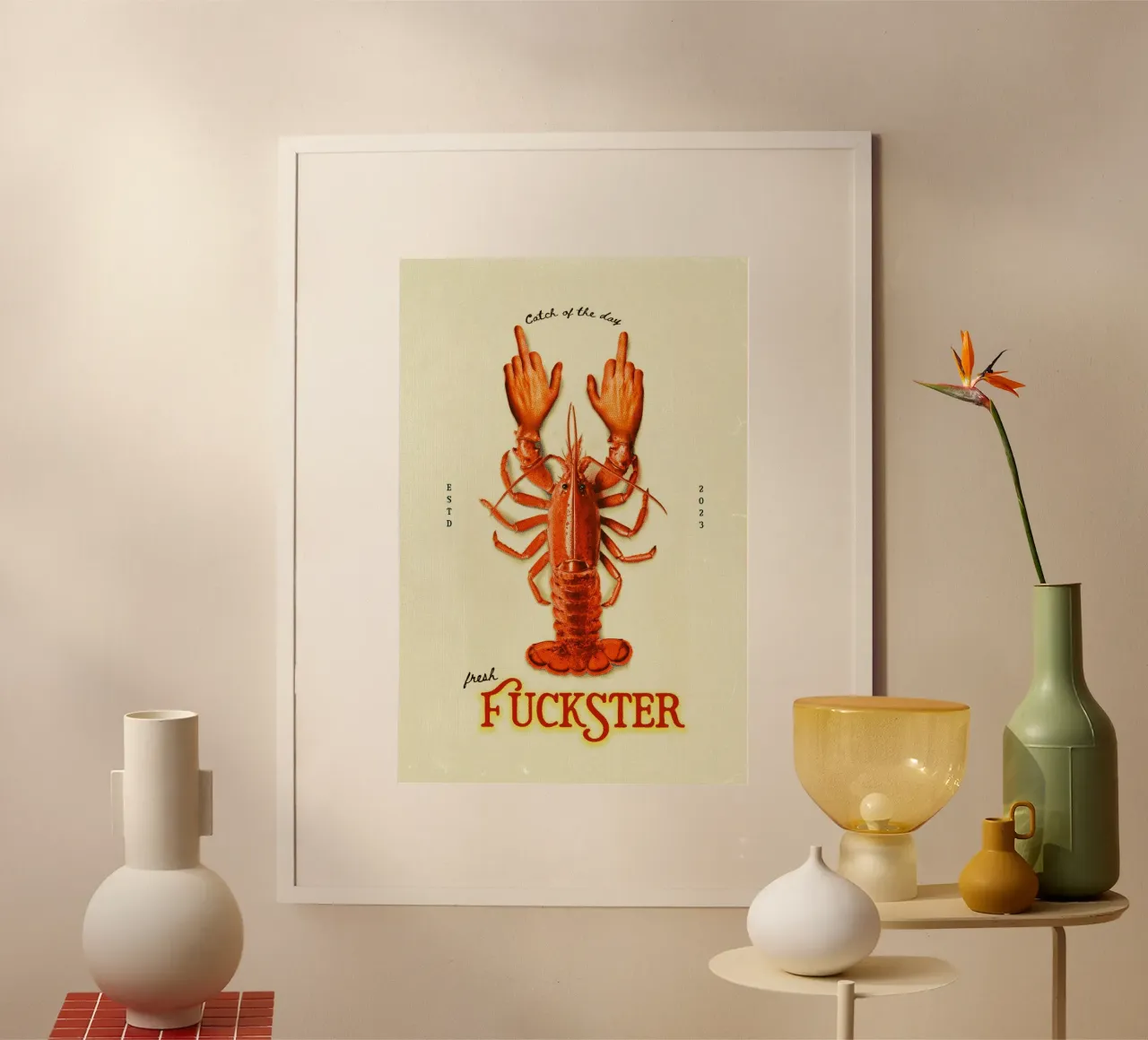 Fuckster poster con telaio in plastica da Jonas Loose