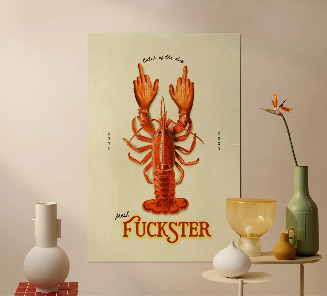 Fuckster poster con telaio in plastica da Jonas Loose
