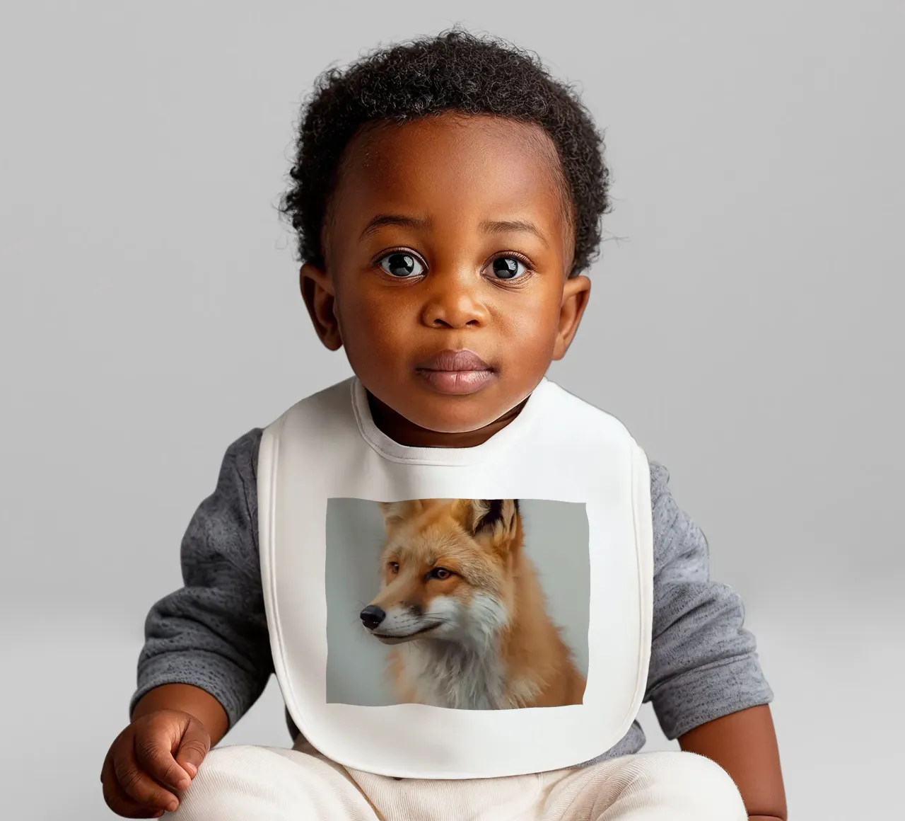Rotfuchs Porträt nach links blickend Babylätzchen von DesignDoodle
