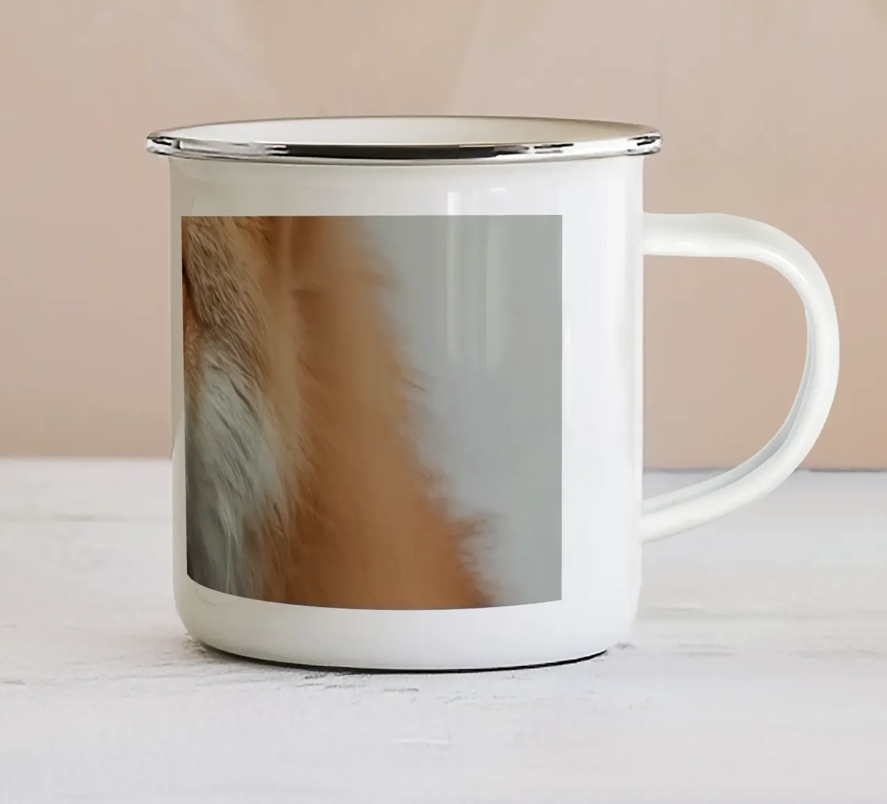 Rotfuchs Porträt nach links blickend Emaille Tasse von DesignDoodle