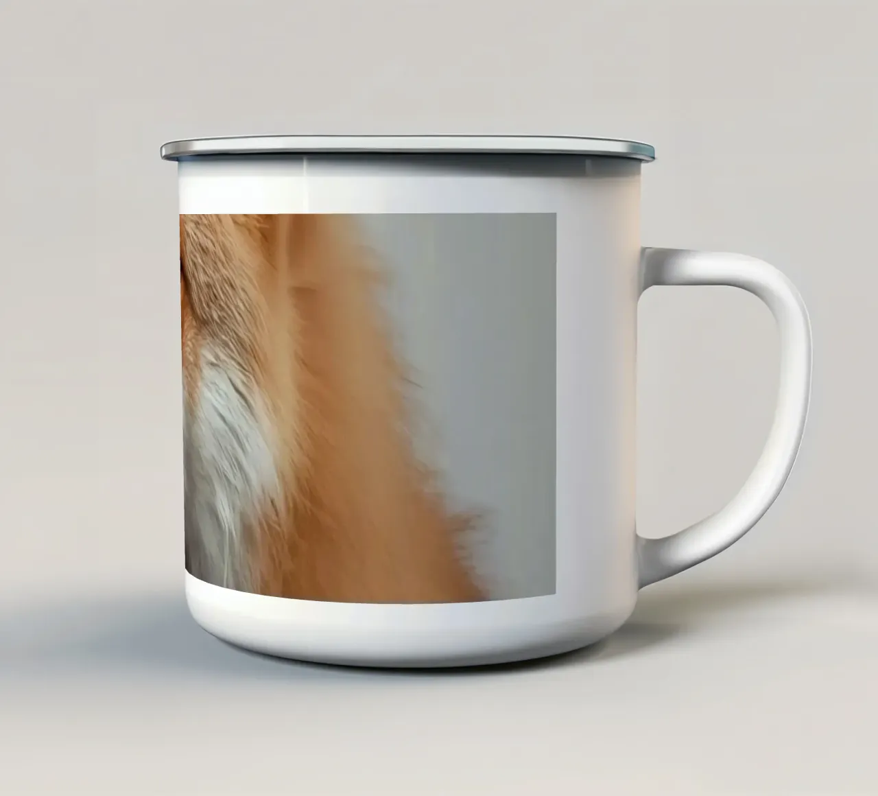 Rotfuchs Porträt nach links blickend Emaille Tasse von DesignDoodle