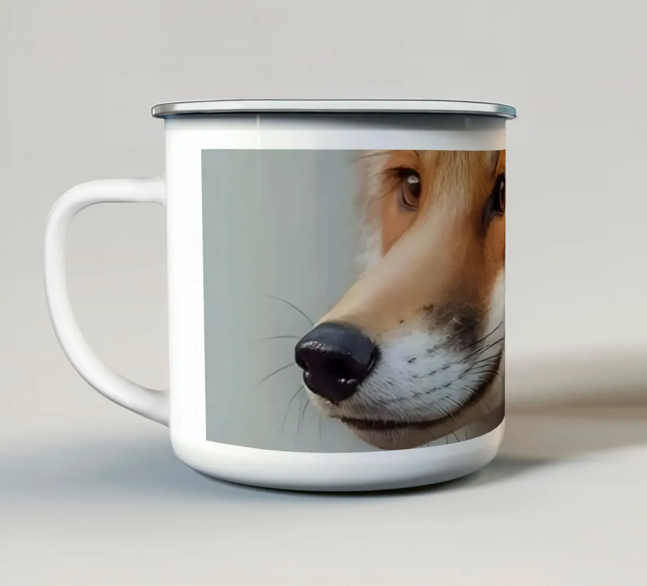 Rotfuchs Porträt nach links blickend Emaille Tasse von DesignDoodle