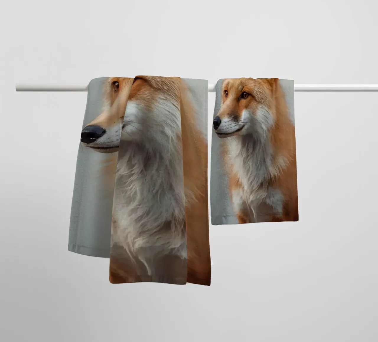 Rotfuchs Porträt nach links blickend Handtuch von DesignDoodle