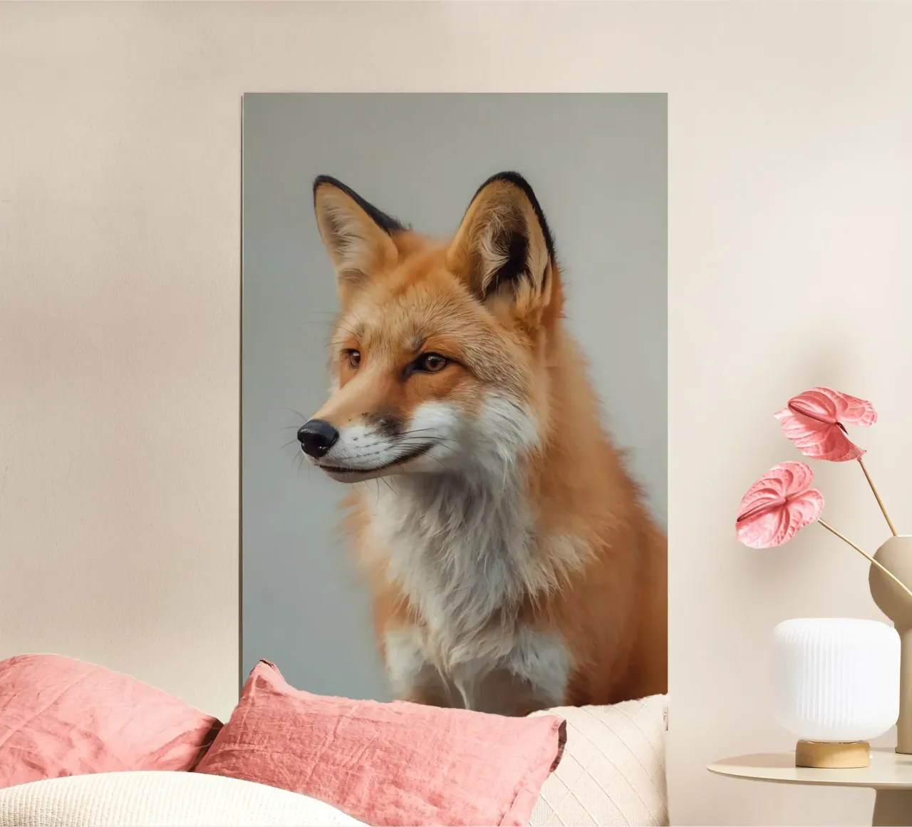 Rotfuchs Porträt nach links blickend Poster von DesignDoodle