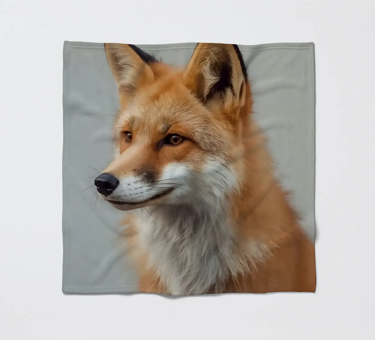 Rotfuchs Porträt nach links blickend Fleecedecke von DesignDoodle