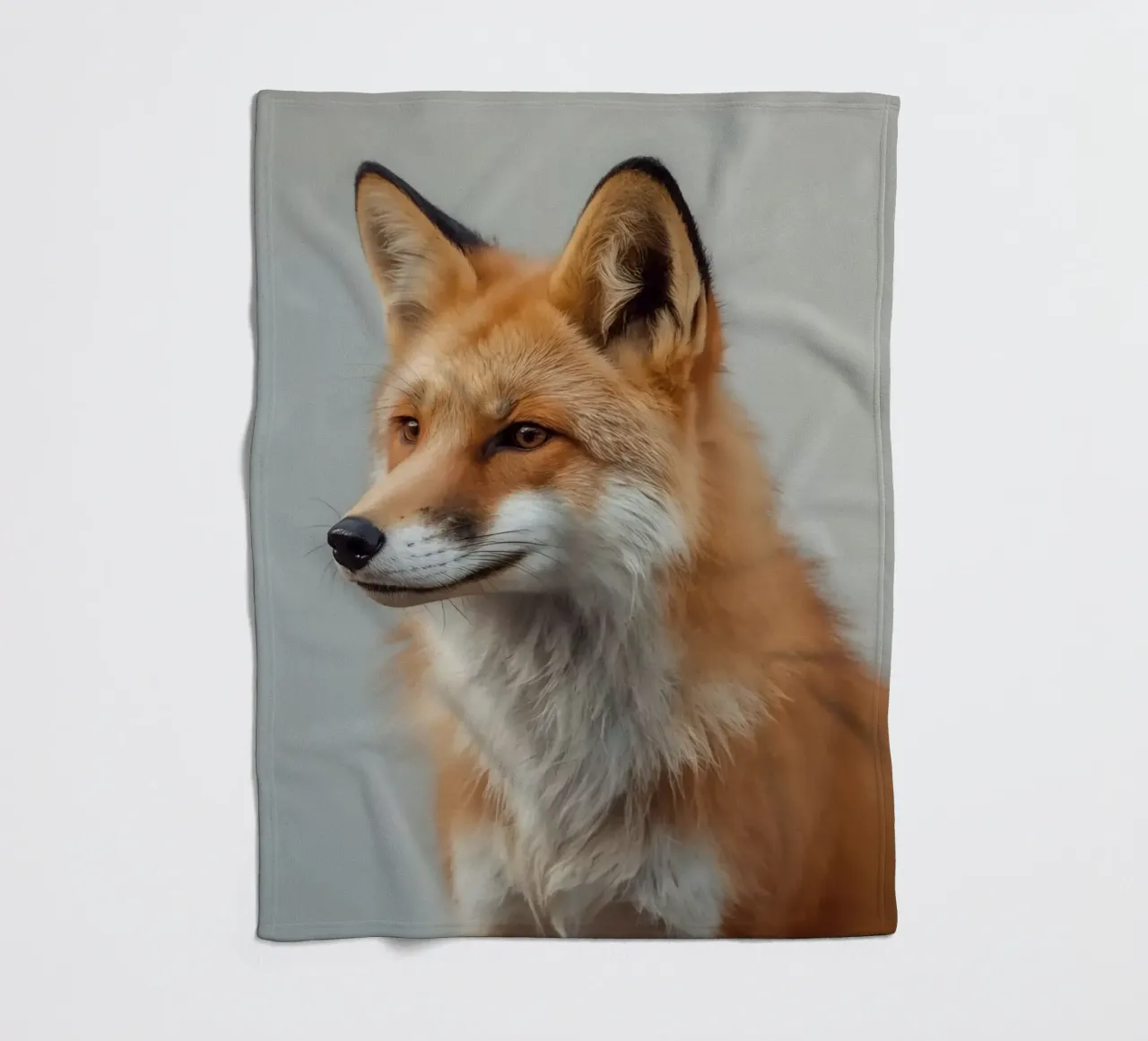Rotfuchs Porträt nach links blickend Fleecedecke von DesignDoodle