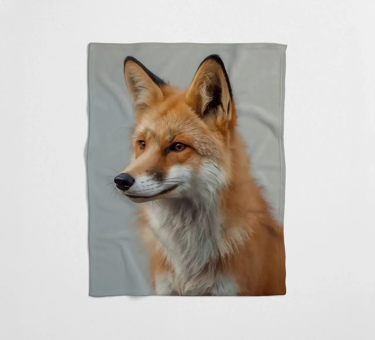 Rotfuchs Porträt nach links blickend Fleecedecke von DesignDoodle