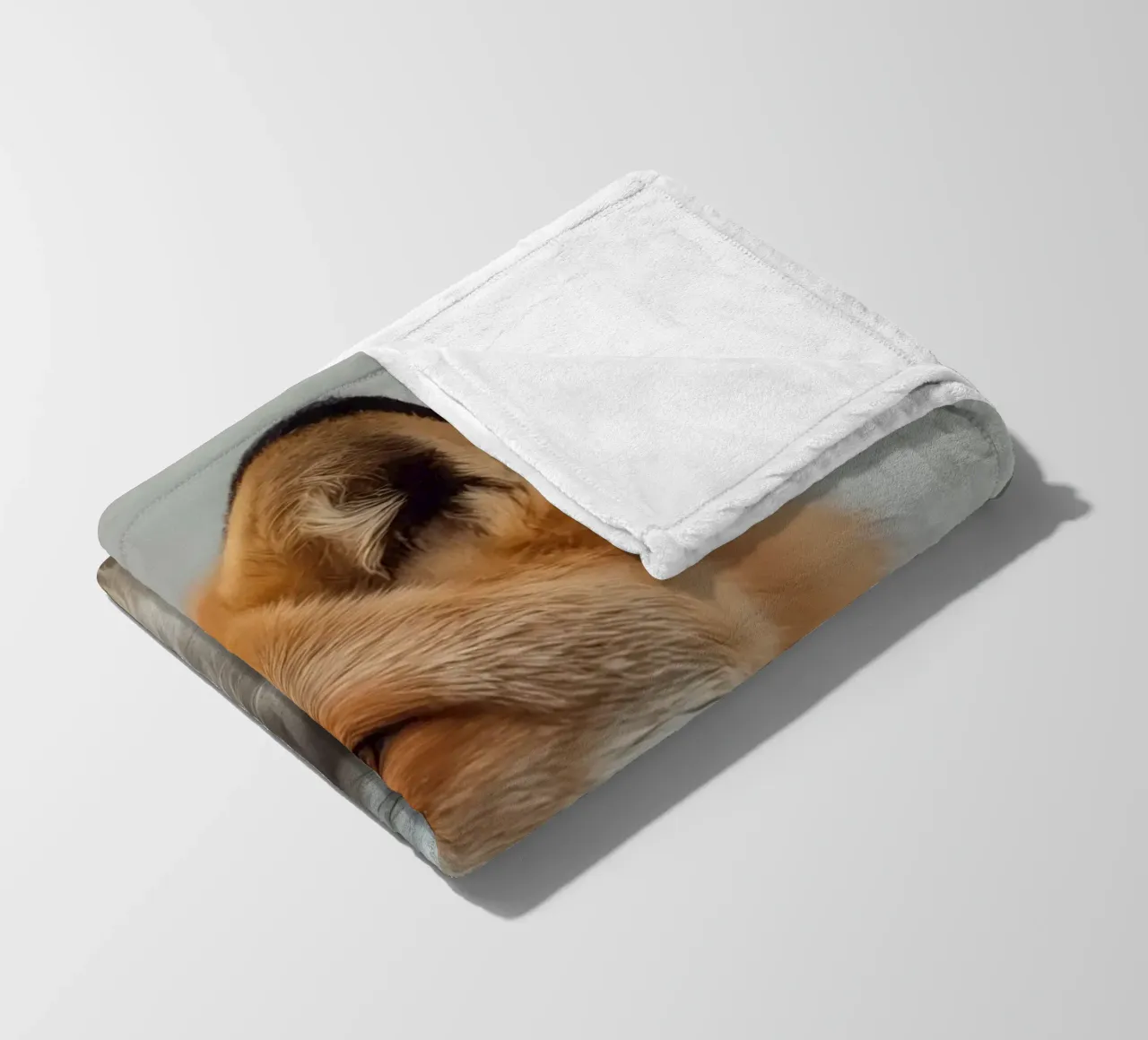 Rotfuchs Porträt nach links blickend Fleecedecke von DesignDoodle