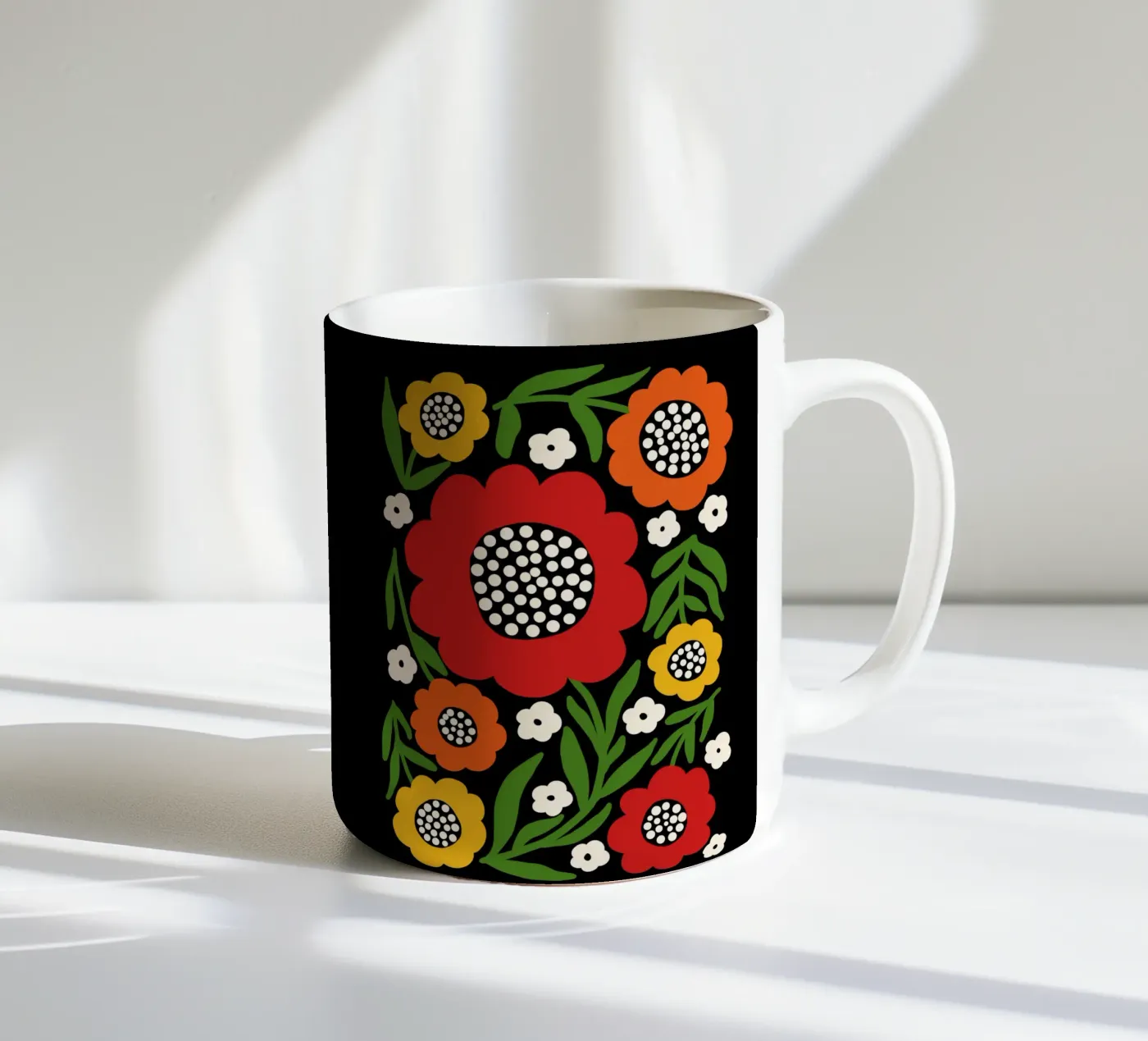 Fresh rustic bloom ceramic mug by TijanaArtStudio88