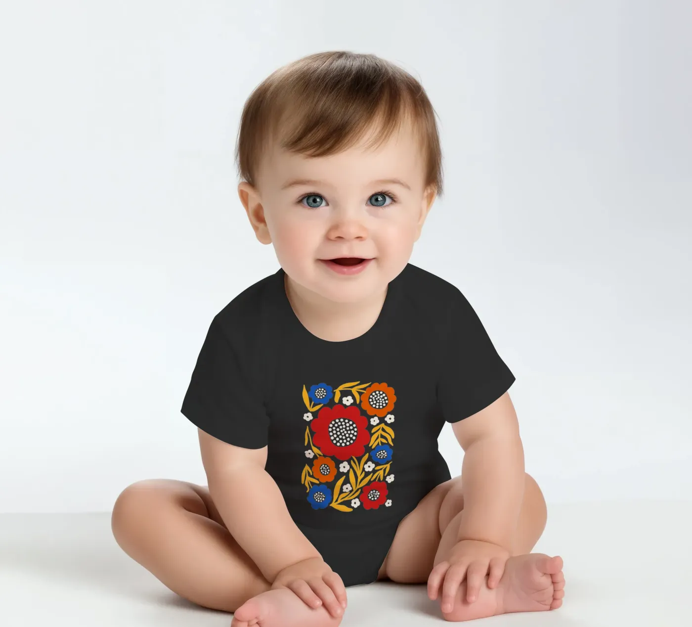 Rustic bloom short-sleeve baby romper by TijanaArtStudio88