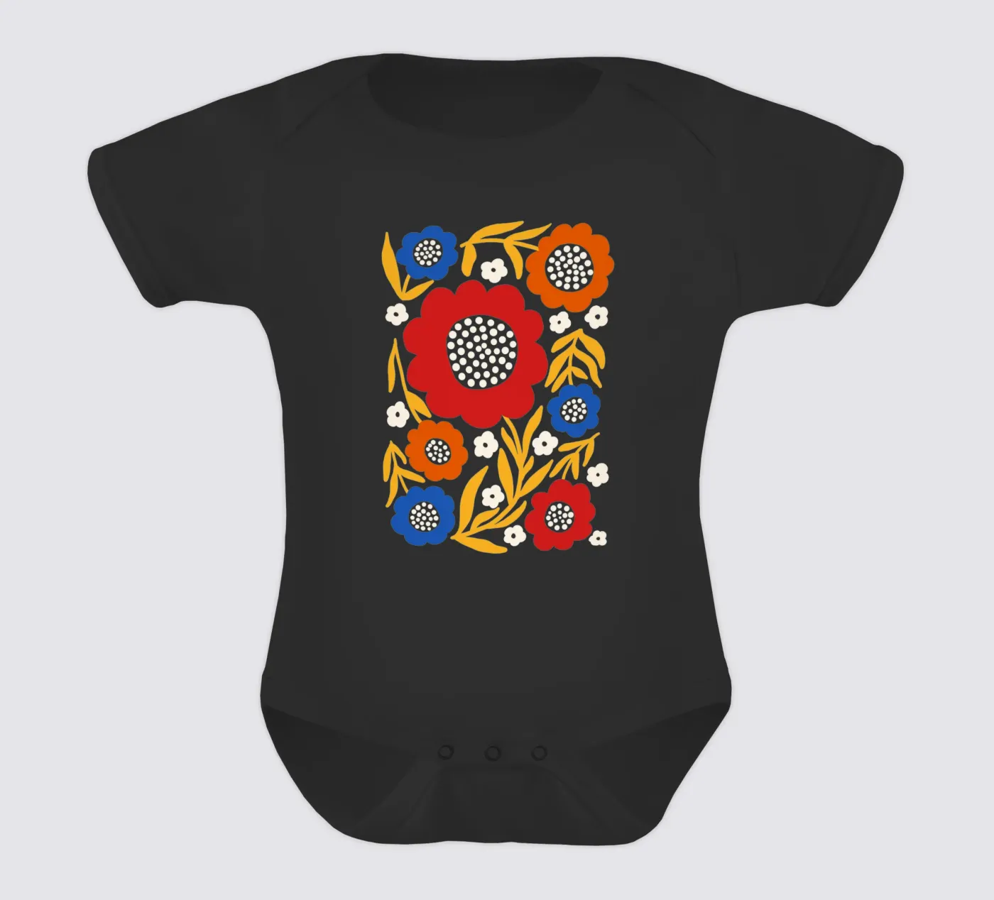 Rustic bloom short-sleeve baby romper by TijanaArtStudio88