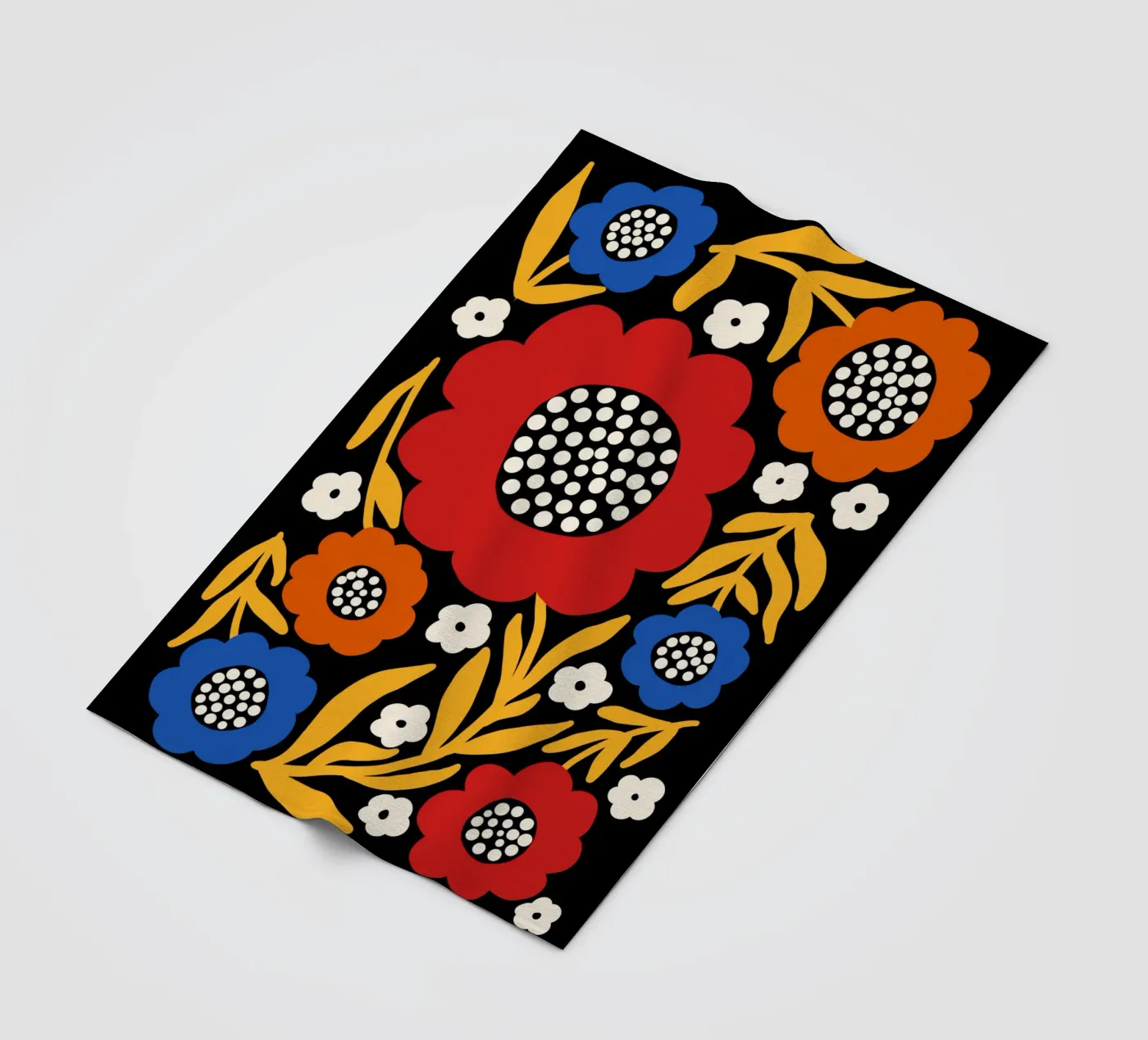 Rustic bloom fleece blanket by TijanaArtStudio88